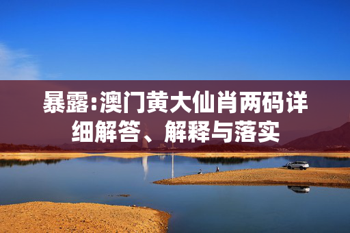 暴露:澳门黄大仙肖两码详细解答、解释与落实