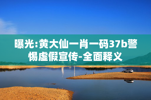 曝光:黄大仙一肖一码37b警惕虚假宣传-全面释义