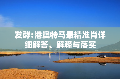 发酵:港澳特马最精准肖详细解答、解释与落实